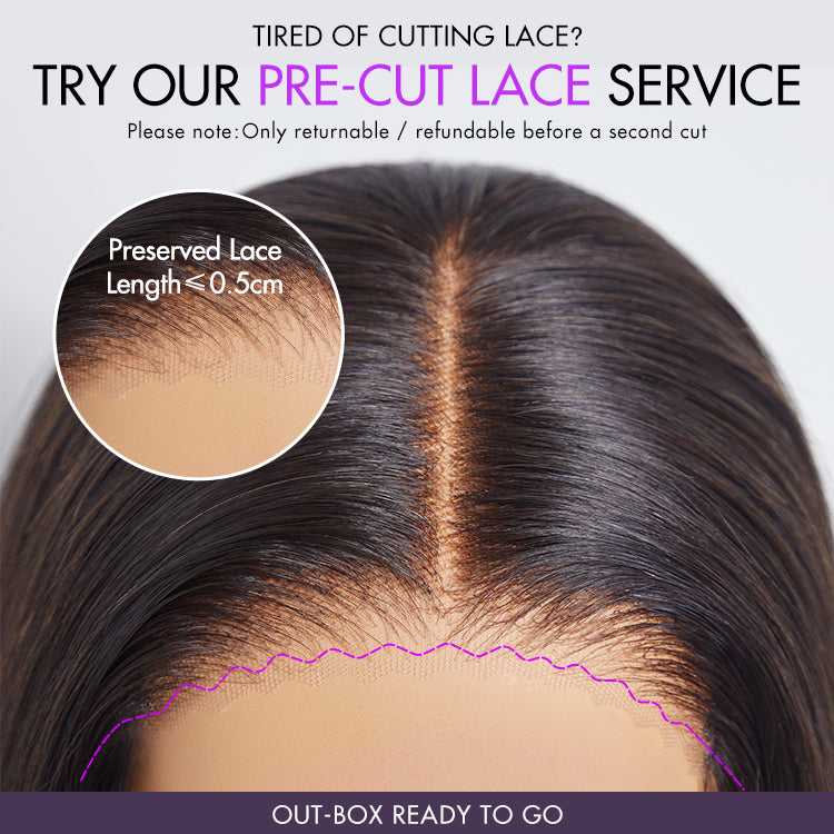 ✨ Ready-to-Wear Highlight Bob Wig – Glueless Short Layered 5x5 Closure Pre-Cut Lace Wig