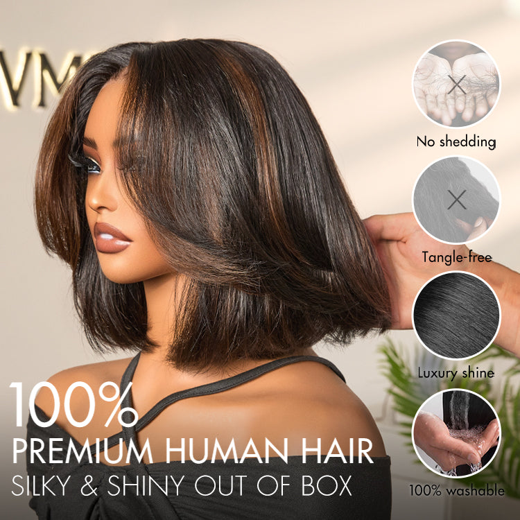 ✨ Glueless Short Layered 5x5 Closure Pre-Cut Lace Wig