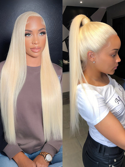 360 Blonde Lace Frontal Wig Human Hair Glueless Wigs With Invisi Drawstring