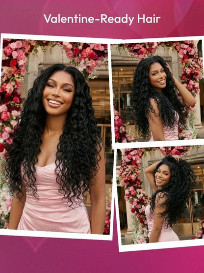 Pre Everything Pull And Go Glueless Wet & Wavy Water Wave With Invisi Drawstring With Free Baby Hair
