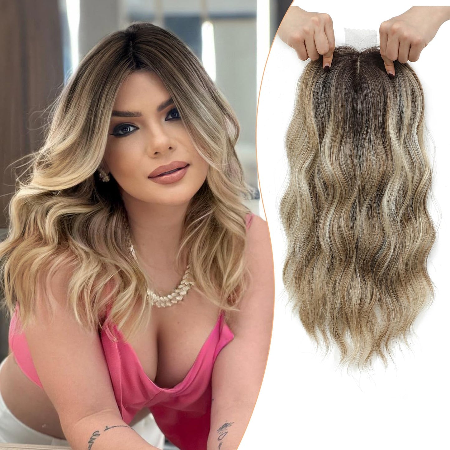 ⚡⚡ Final Hours –🌷2026 New Lightweight & Breathable Wavy Hair Topper