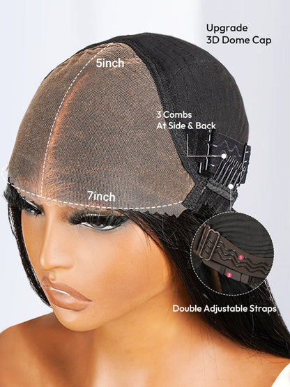 Butterfly Cut Highlight Bob Wig 7x5 Pre Cut Lace Wigs With Honey Blonde Highlights Streaks