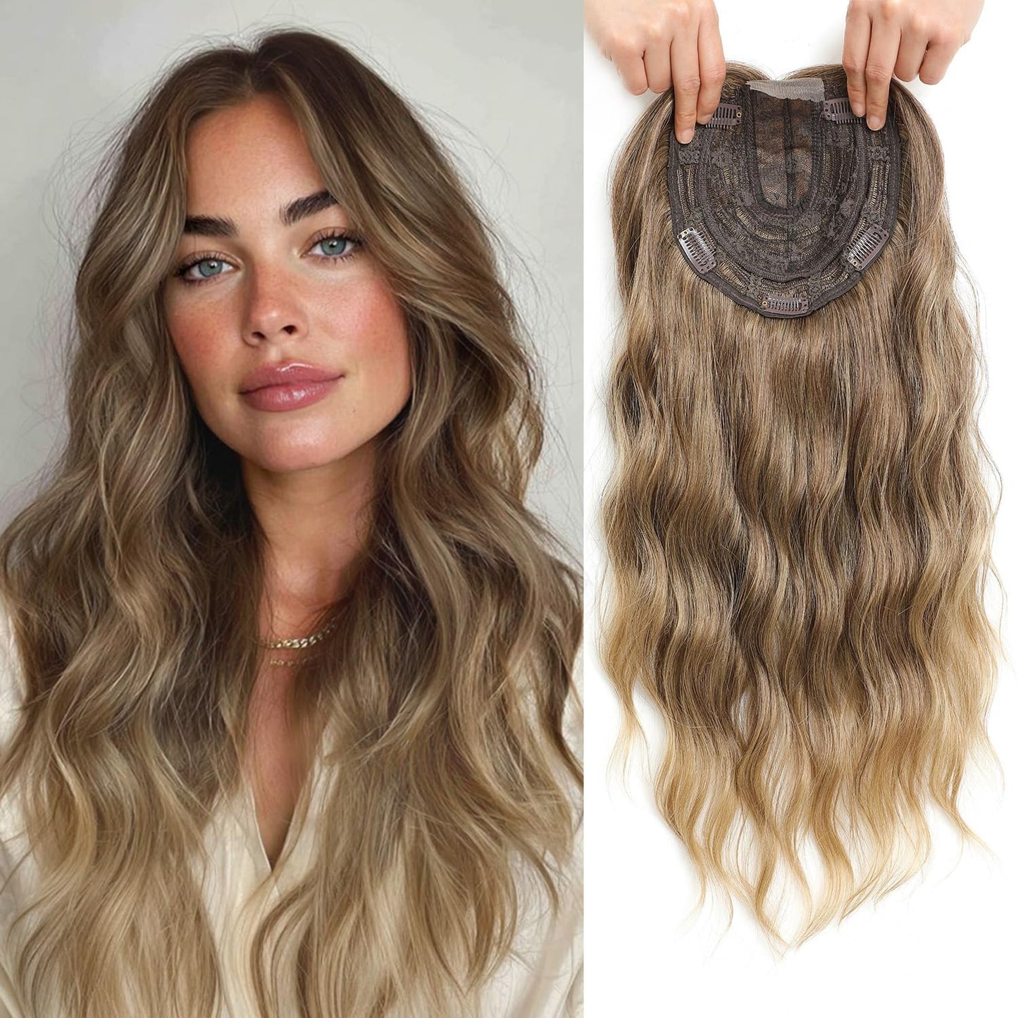 ⚡⚡ Final Hours –🌷2026 New Lightweight & Breathable Wavy Hair Topper