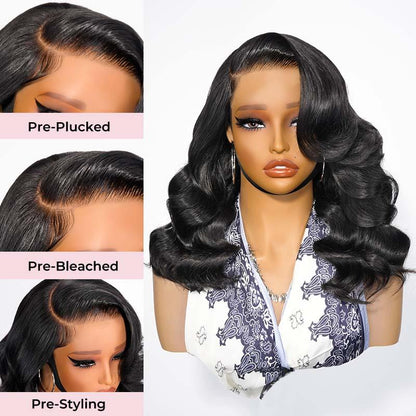 🔥Final 3 Hours: 70%OFF🔥  Density Side Part Glueless LayerCut Wig 6x8 Lace Closure Wig Body Wave Pre Cut Pre Bleached Ready Go Wigs