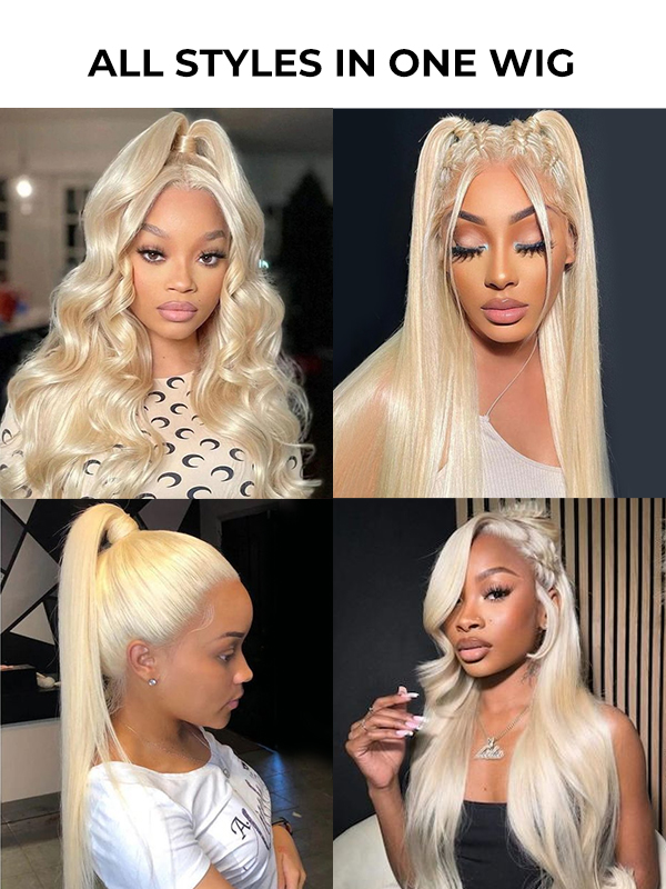 360 Blonde Lace Frontal Wig Human Hair Glueless Wigs With Invisi Drawstring