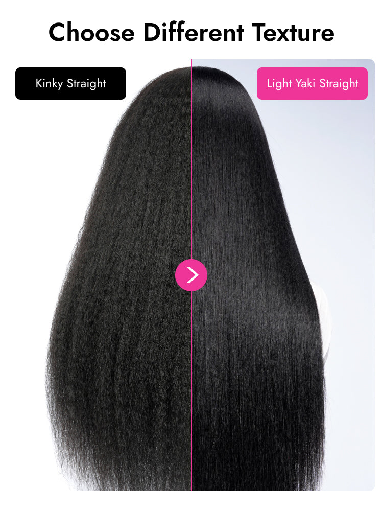Kinky Straight Half Hair Wig Human Hair Flip Over Yaki Half Wig