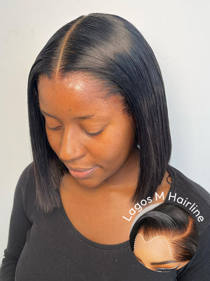 Lagos Hairline Short Bob 13x6 Lace Frontal Widows Peak Wigs