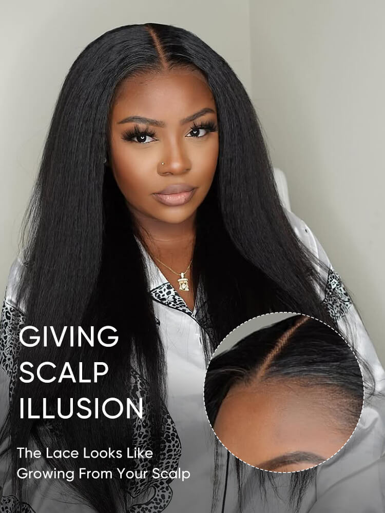 Light Yaki Straight 5x5/13x4 Lace Wig Silk Press Human Hair