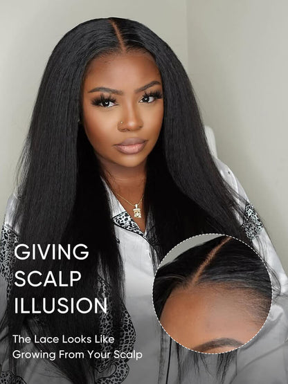 Light Yaki Straight 5x5/13x4 Lace Wig Silk Press Human Hair