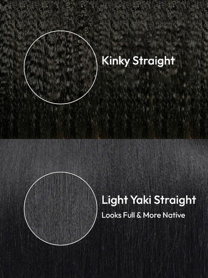 Light Yaki Straight 5x5/13x4 Lace Wig Silk Press Human Hair