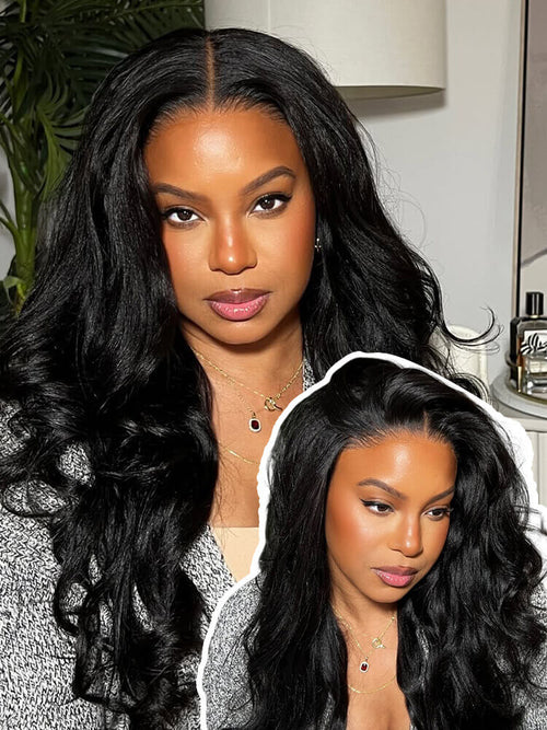 Light Yaki Straight 5x5/13x4 Lace Wig Silk Press Human Hair