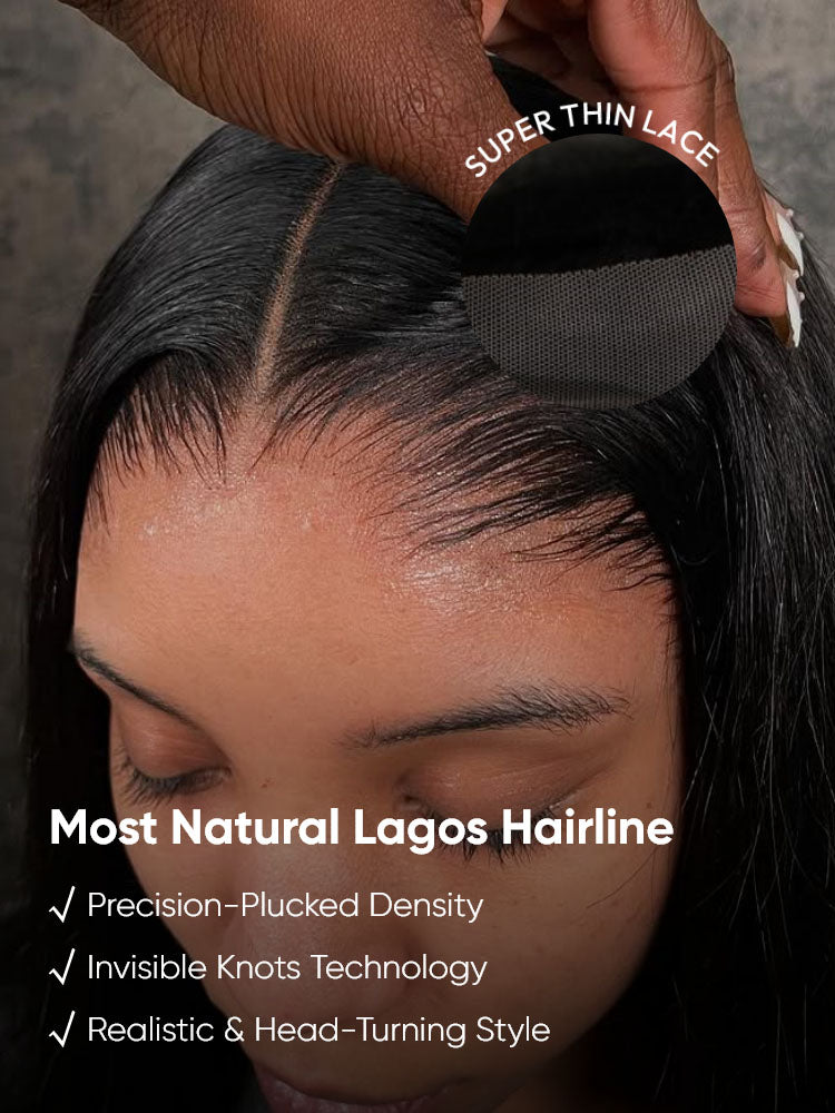 Lagos Hairline Sleek Straight HD Lace 13x6 Frontal Wig Human Hair
