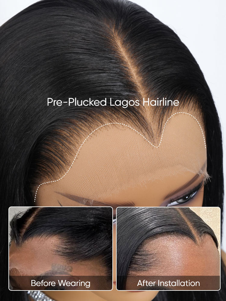 Lagos Hairline Short Bob 13x6 Lace Frontal Widows Peak Wigs
